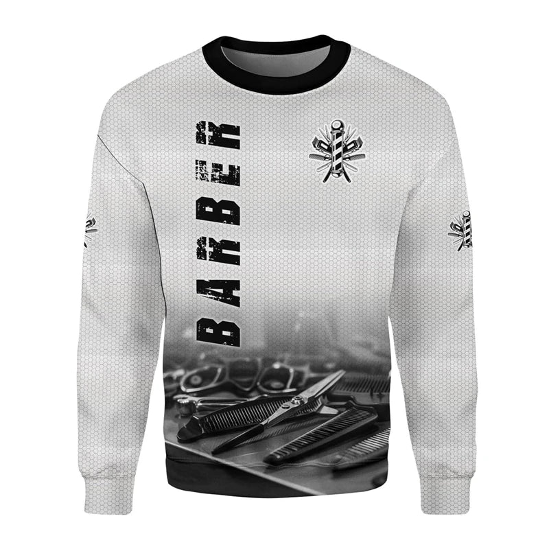 Barber Shop Graphic Hoodie — Oversized