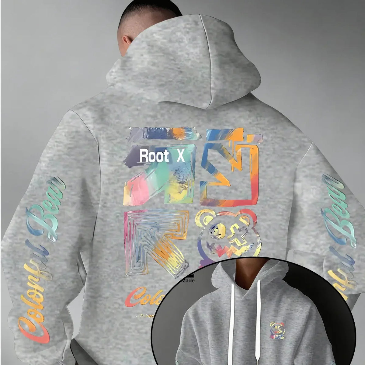 Rainbow Graffiti Bear Hoodie — Thick Warm