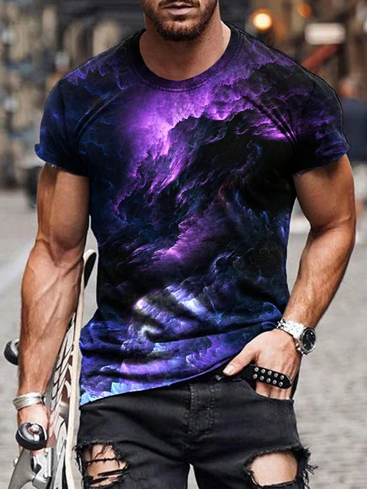 Spider Print T-Shirt — Short Sleeve, Casual