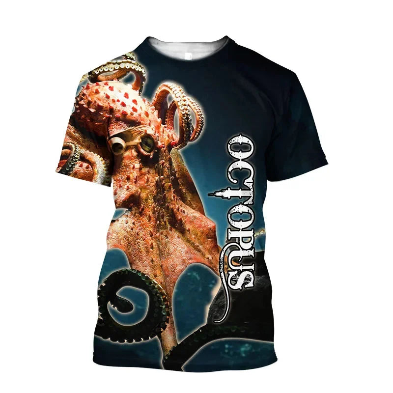 Tentacle Ocean T-Shirt — Retro 3D Print