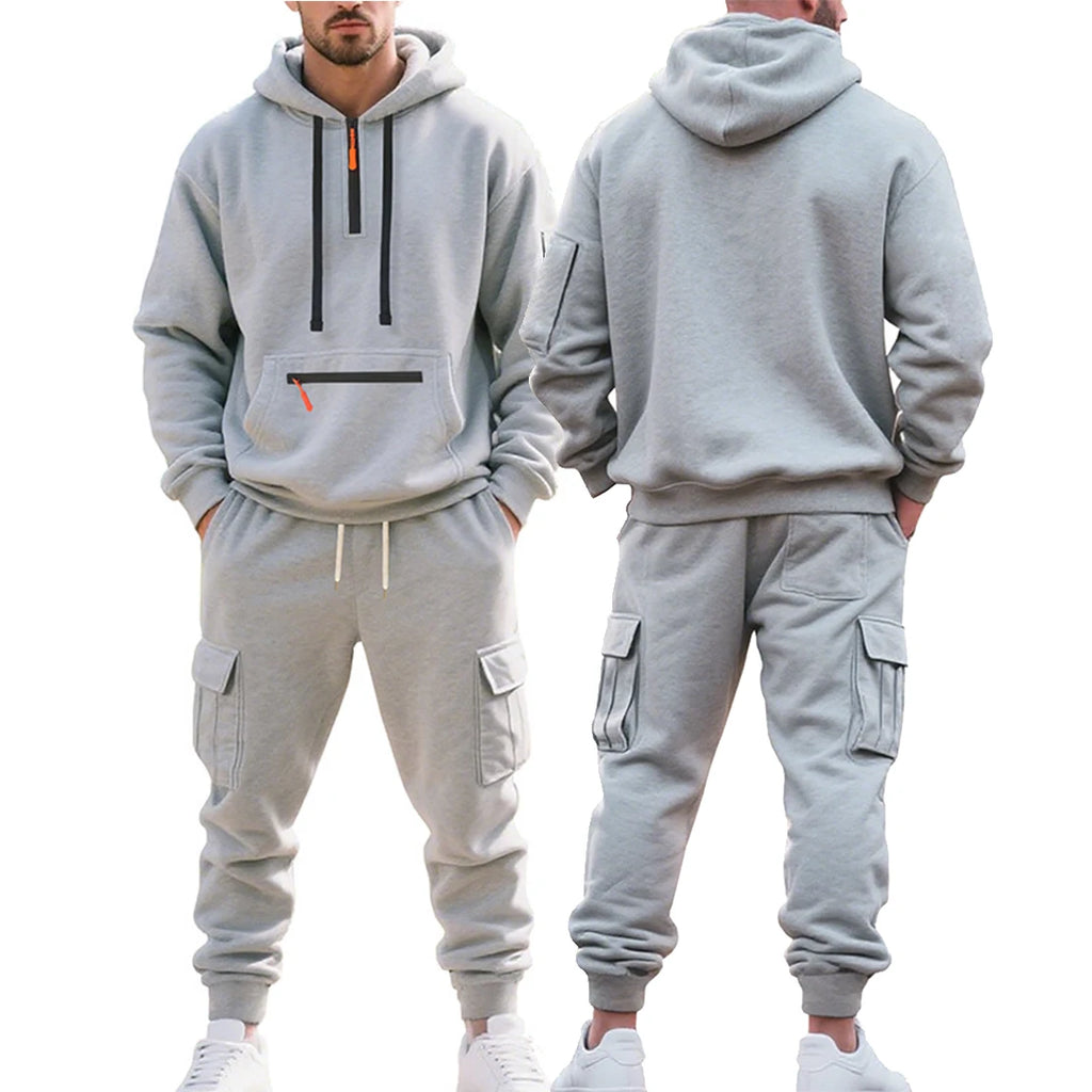 Heavyweight Fleece Tracksuit Set — Winter, Half-Zip