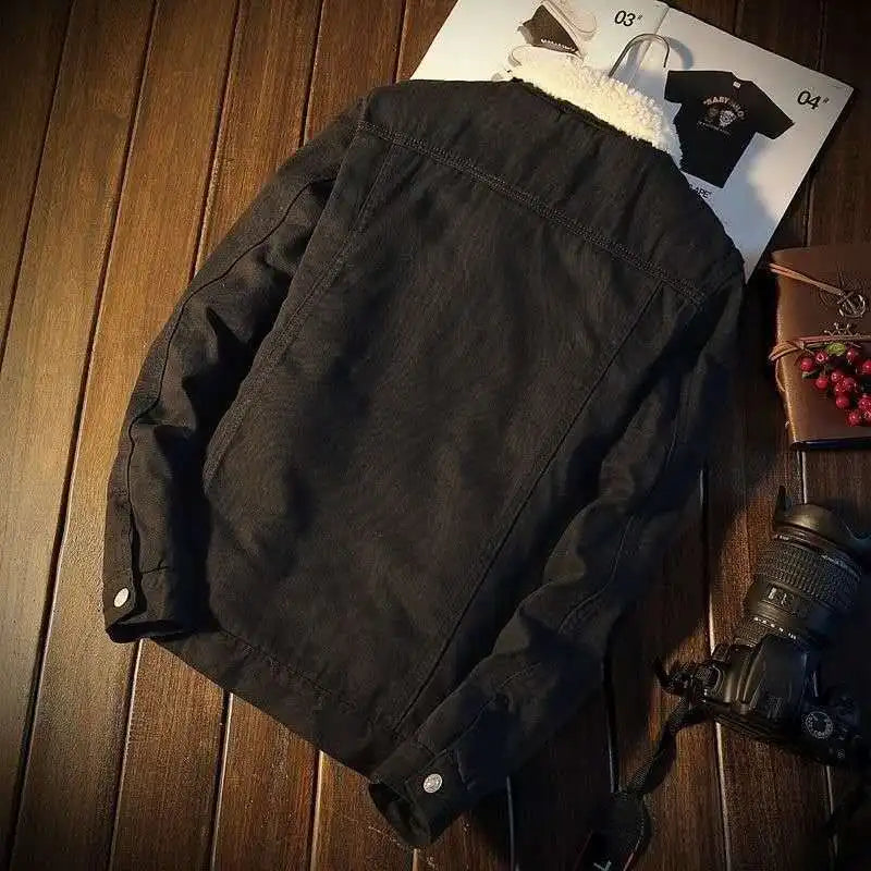 Winter Fleece Denim Jacket — Lambswool Lined