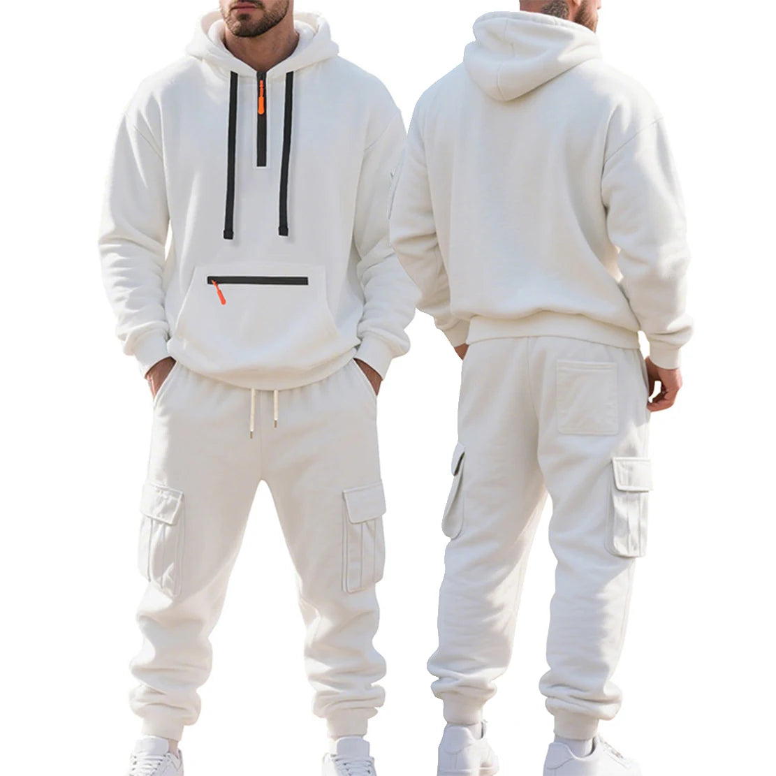 Heavyweight Fleece Tracksuit Set — Winter, Half-Zip