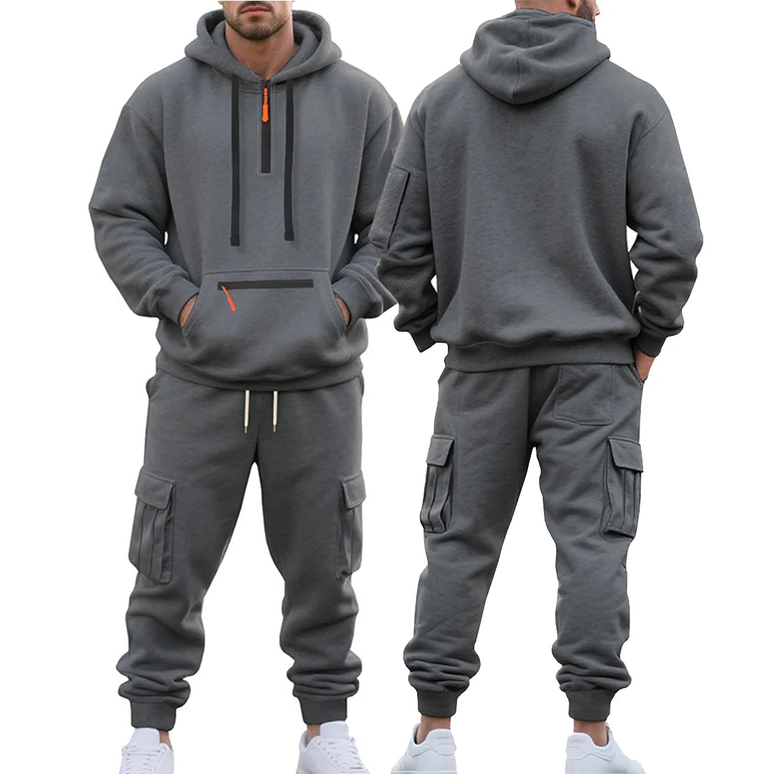Heavyweight Fleece Tracksuit Set — Winter, Half-Zip