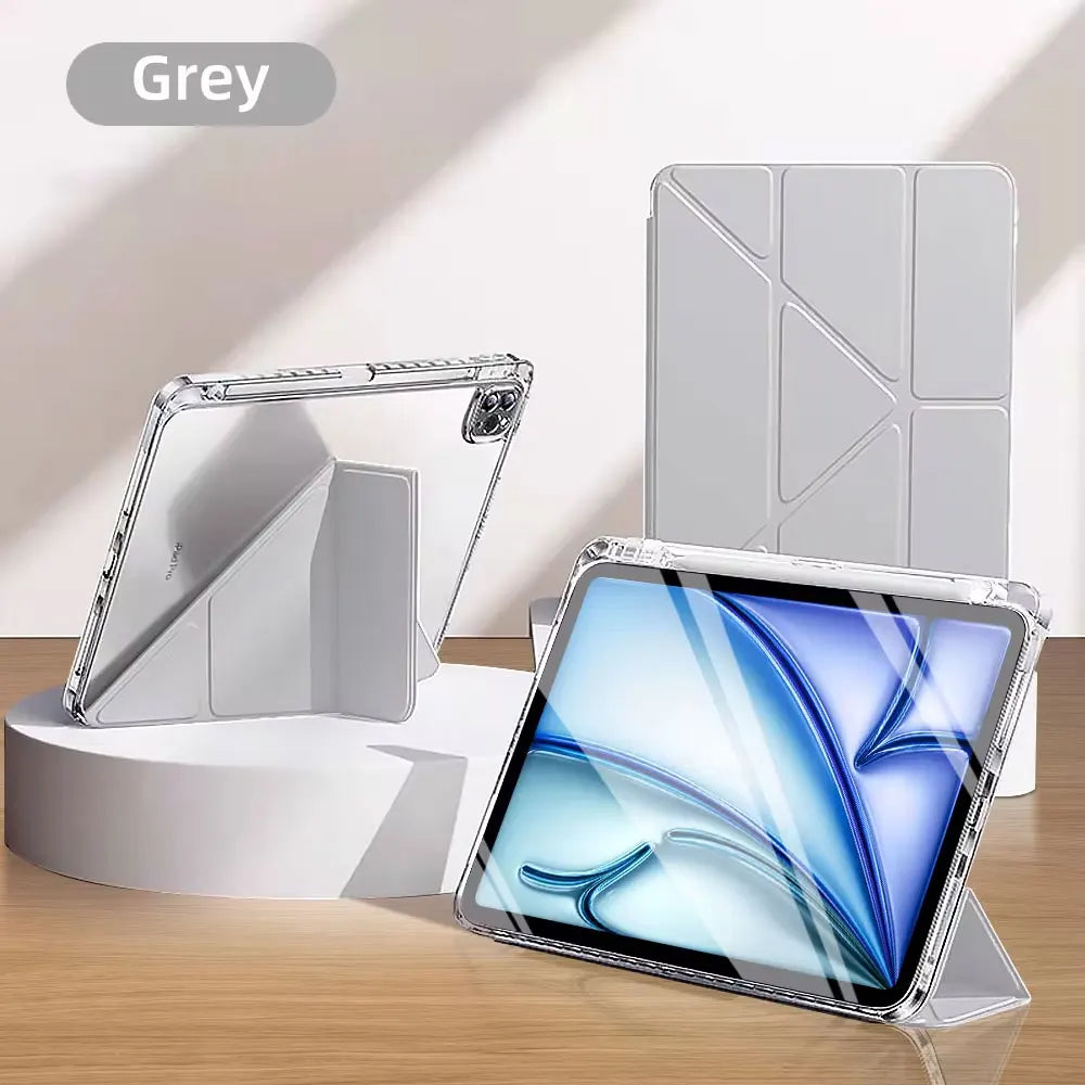 Y-Fold Clear Case for iPad — With Pen Holder