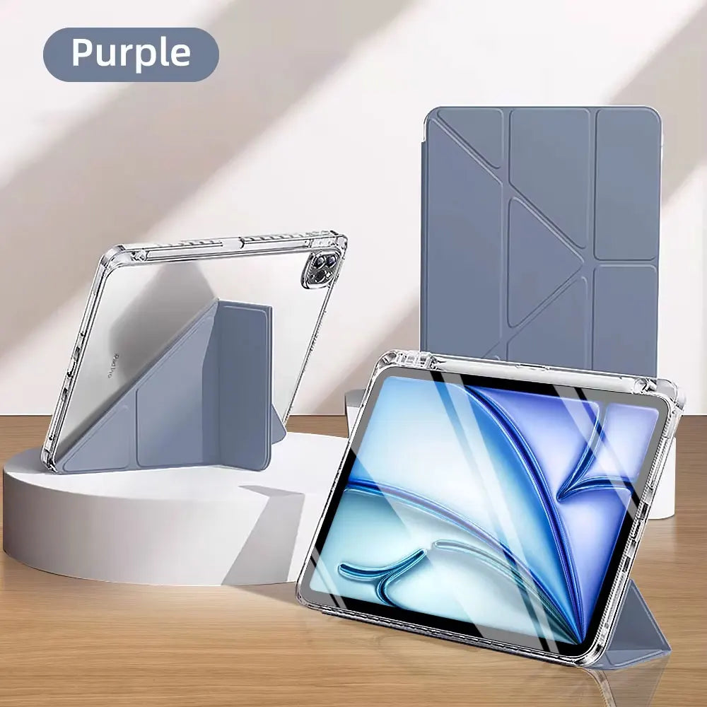 Y-Fold Clear Case for iPad — With Pen Holder