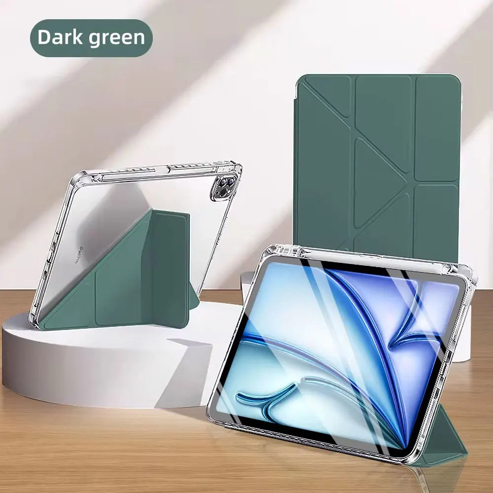 Y-Fold Clear Case for iPad — With Pen Holder