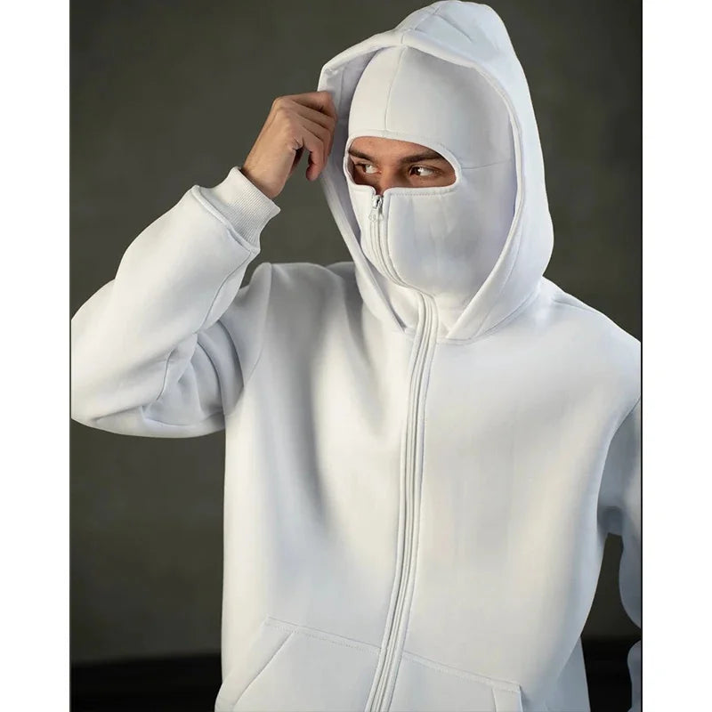 Balaclava Gothic Hoodie — Double Hood, Zipper Mask