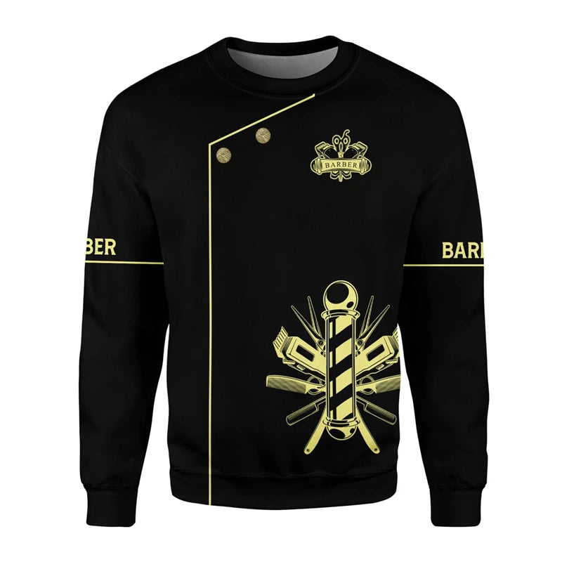Barber Shop Graphic Hoodie — Oversized