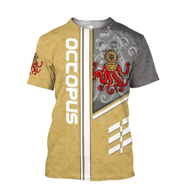 Tentacle Ocean T-Shirt — Retro 3D Print
