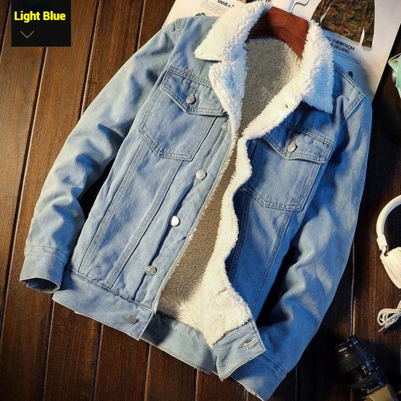Winter Fleece Denim Jacket — Lambswool Lined