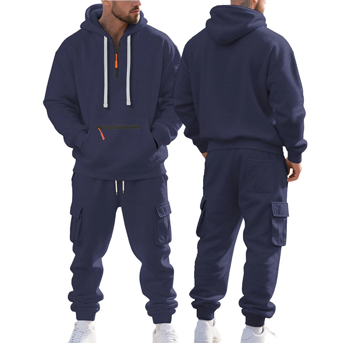 Heavyweight Fleece Tracksuit Set — Winter, Half-Zip