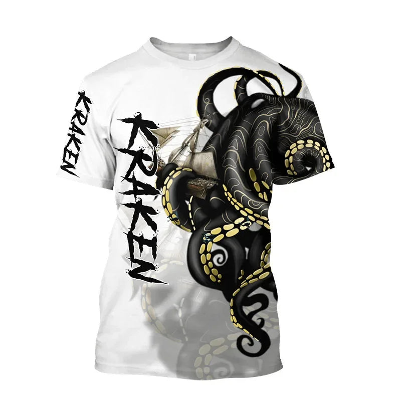 Tentacle Ocean T-Shirt — Retro 3D Print