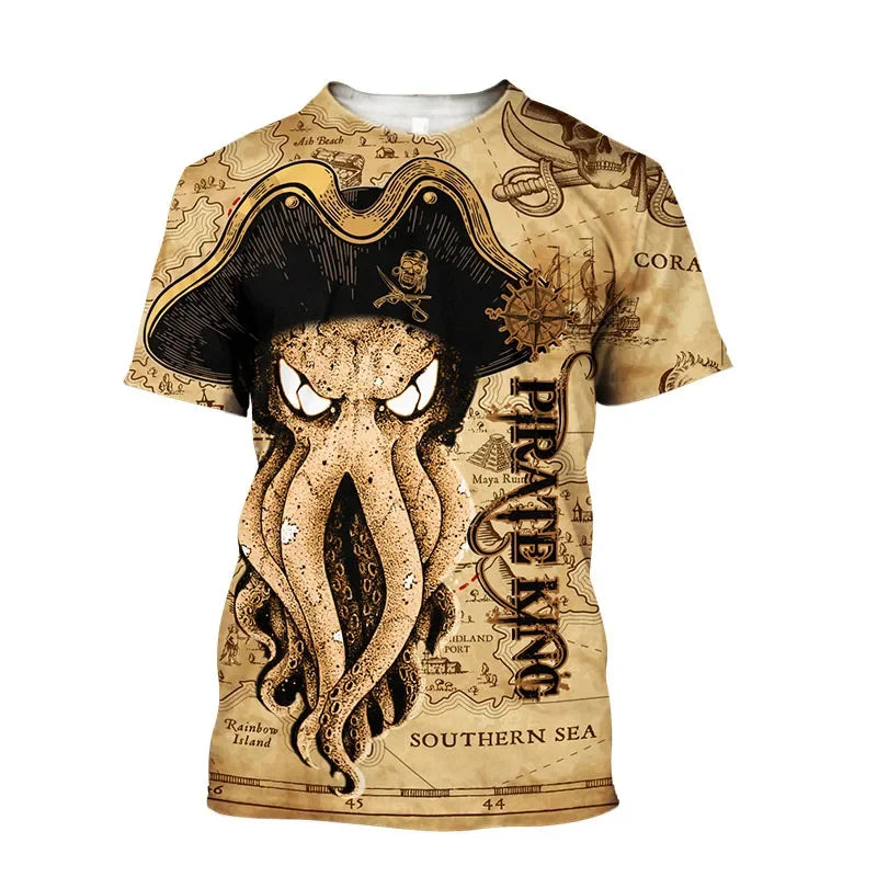 Tentacle Ocean T-Shirt — Retro 3D Print