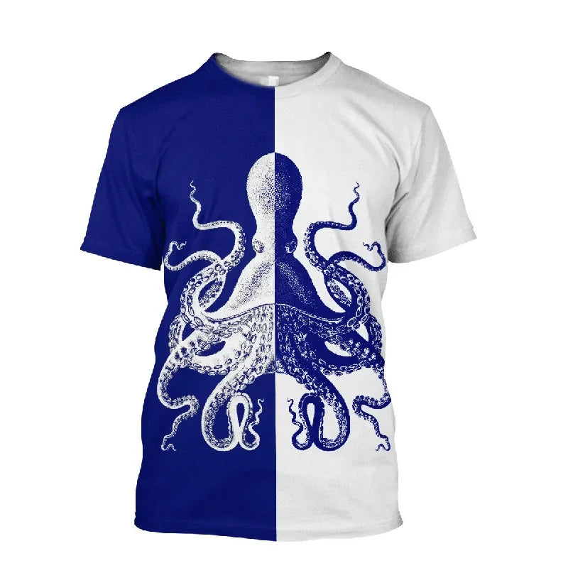 Tentacle Ocean T-Shirt — Retro 3D Print