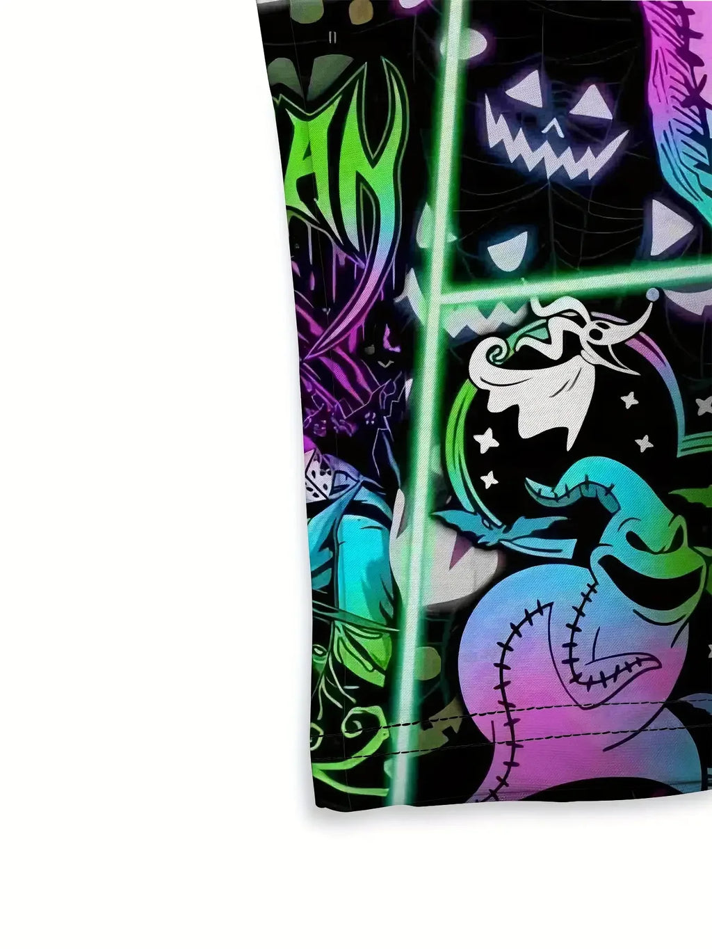 Oogie Boogie Neon Grid Hoodie — With Pocket