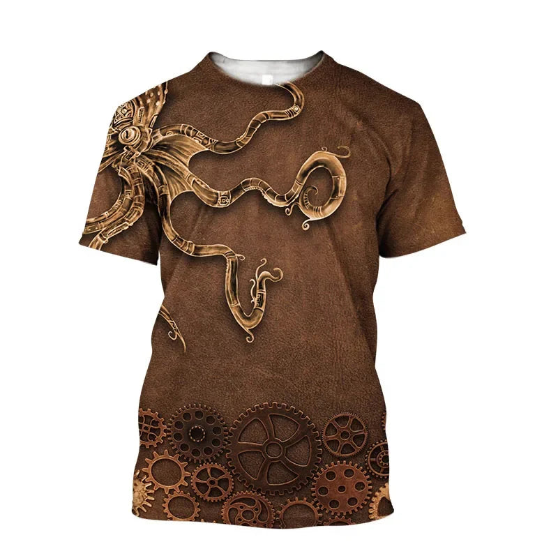 Tentacle Ocean T-Shirt — Retro 3D Print