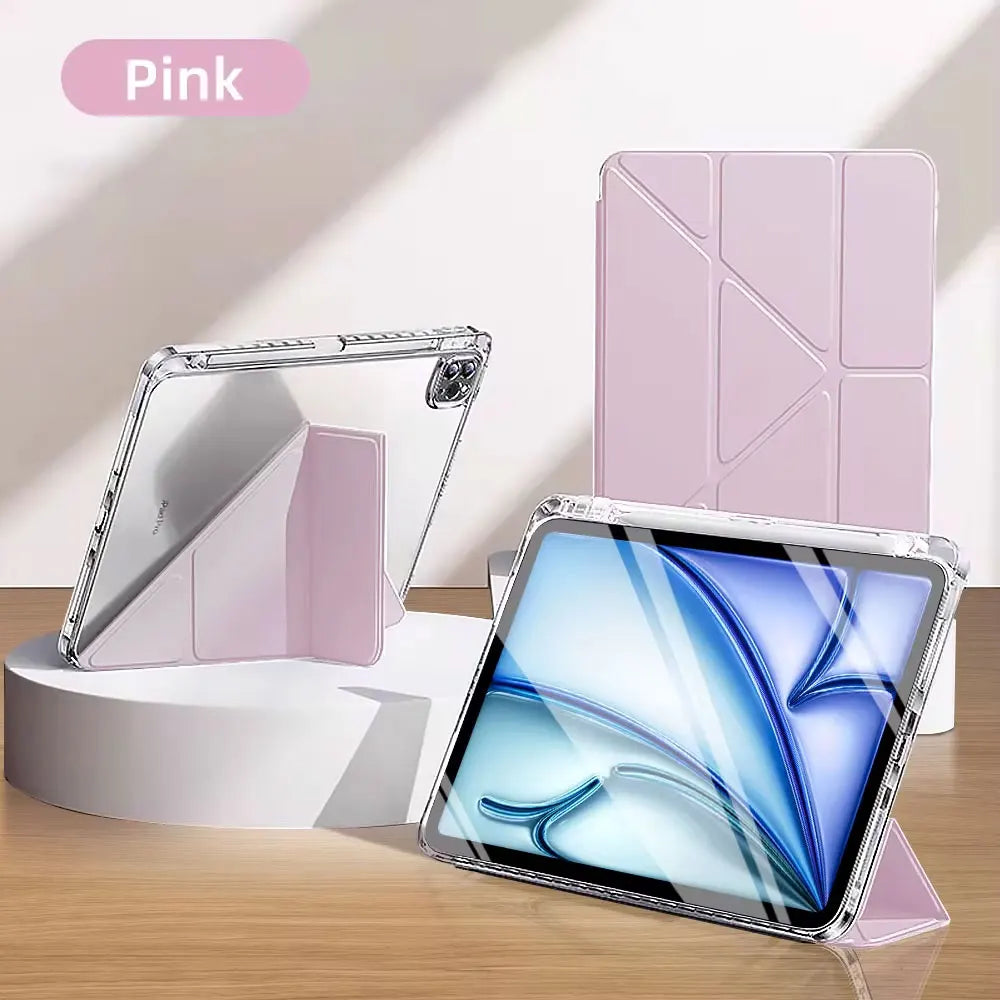 Y-Fold Clear Case for iPad — With Pen Holder