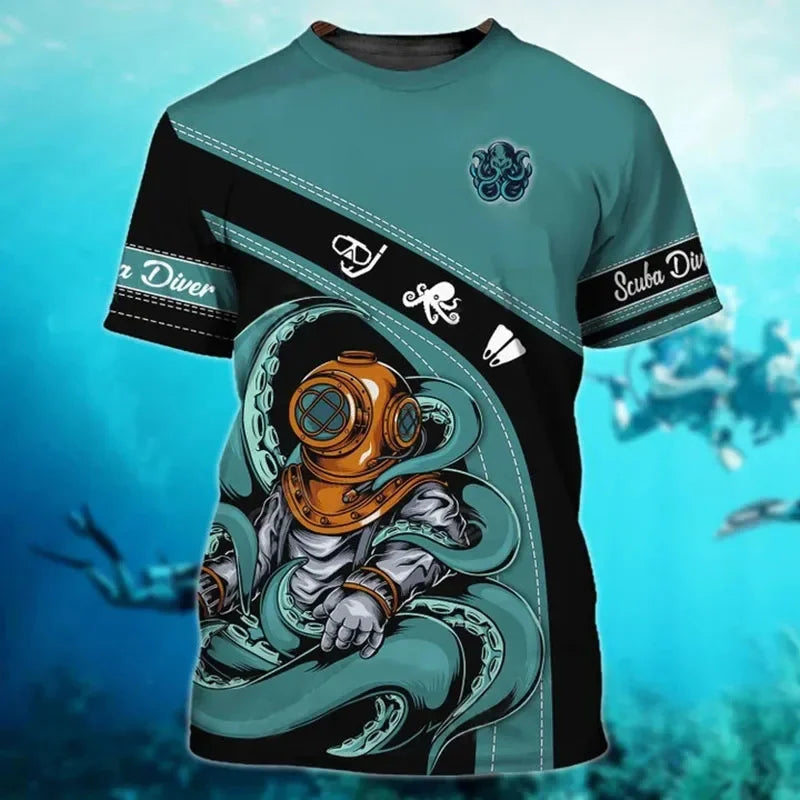 Tentacle Ocean T-Shirt — Retro 3D Print
