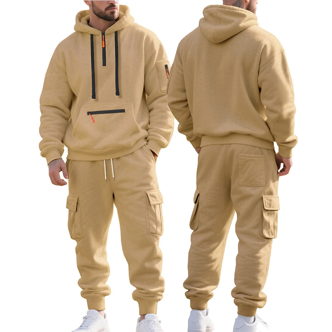 Heavyweight Fleece Tracksuit Set — Winter, Half-Zip