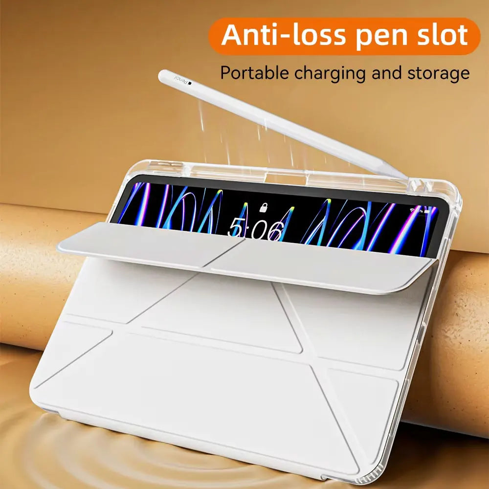 Y-Fold Clear Case for iPad — With Pen Holder