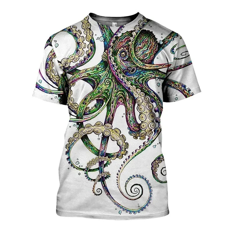 Tentacle Ocean T-Shirt — Retro 3D Print