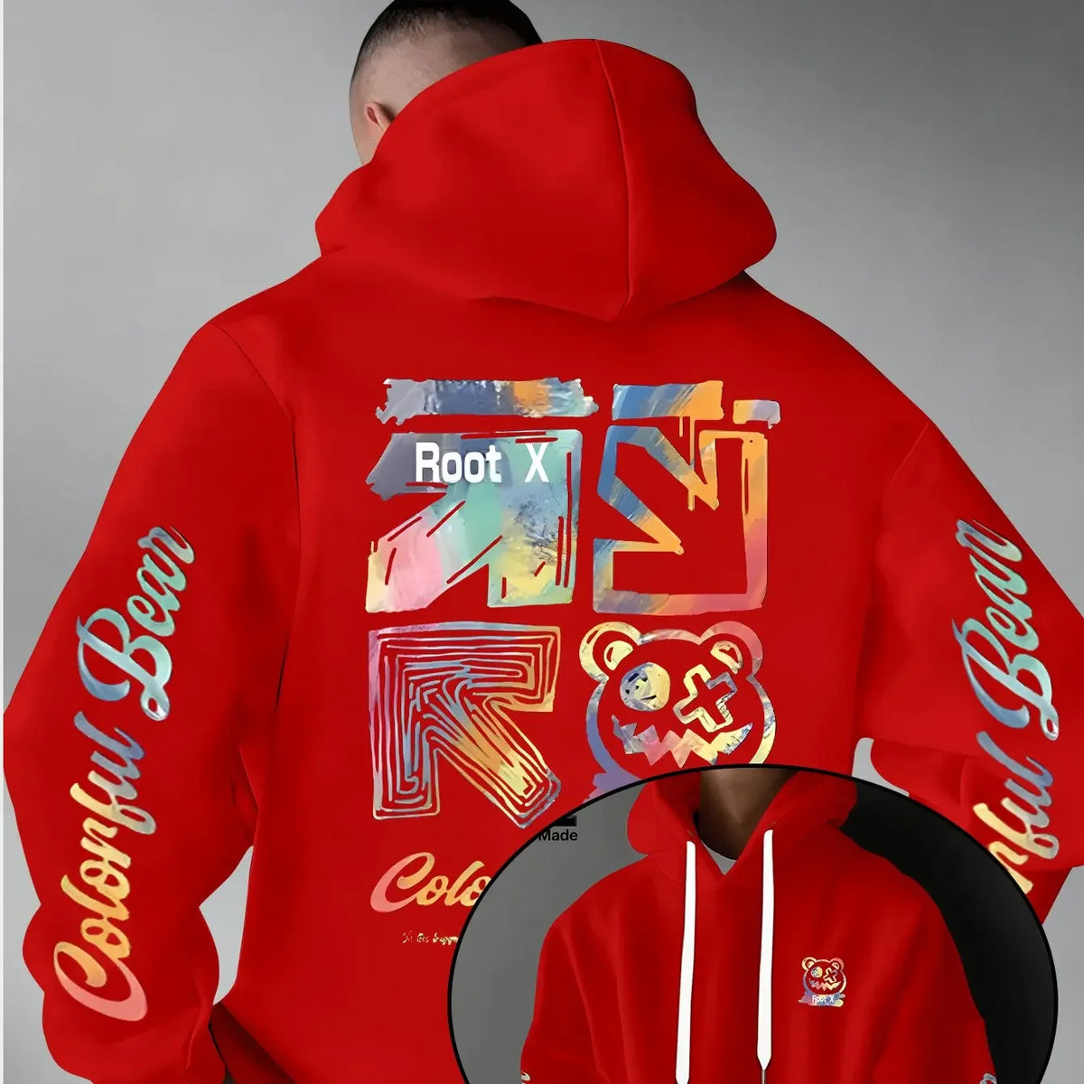Rainbow Graffiti Bear Hoodie — Thick Warm