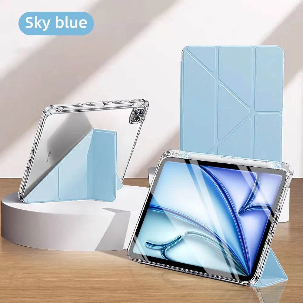 Y-Fold Clear Case for iPad — With Pen Holder