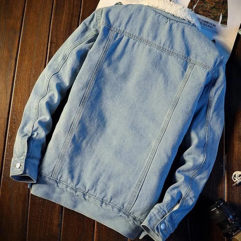 Winter Fleece Denim Jacket — Lambswool Lined
