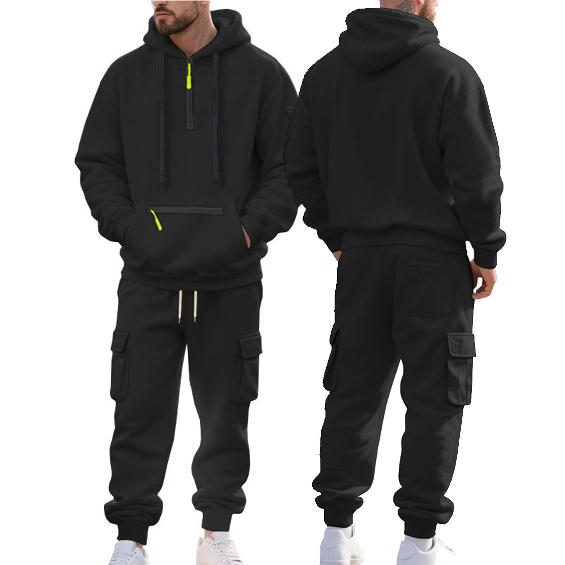 Heavyweight Fleece Tracksuit Set — Winter, Half-Zip