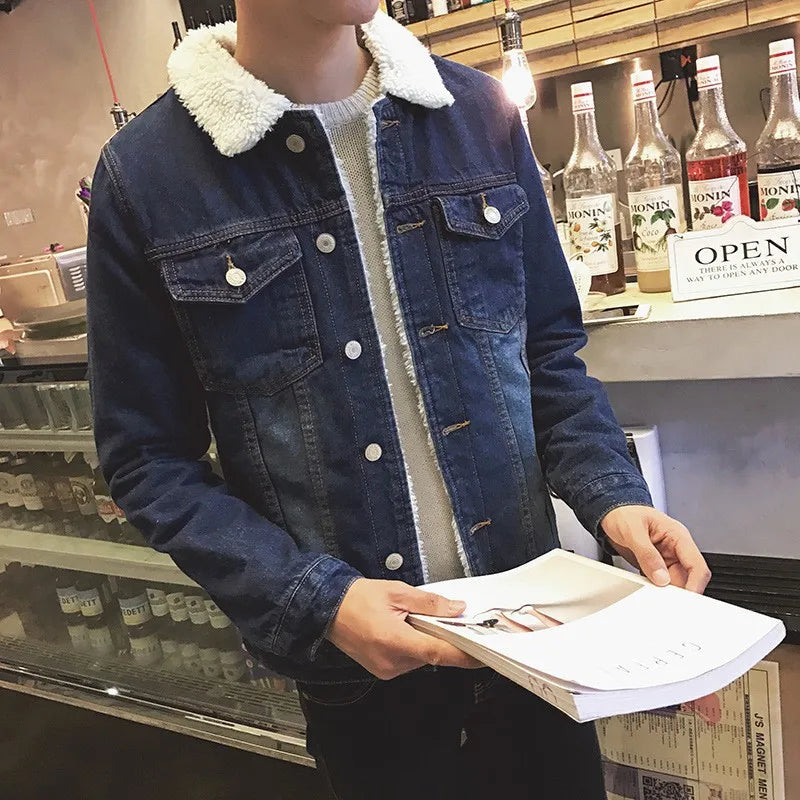 Winter Fleece Denim Jacket — Lambswool Lined